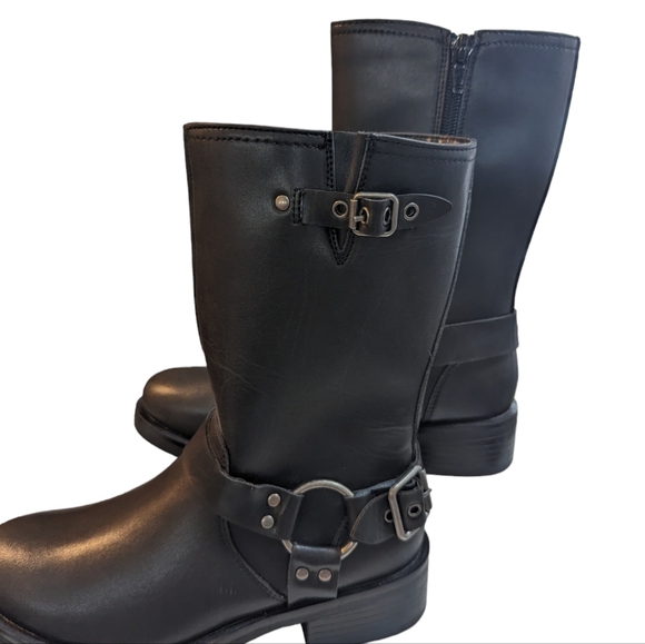 Steve Madden Kids Beckky Black Motorcycle Boot...Size 3 - Picture 2 of 12